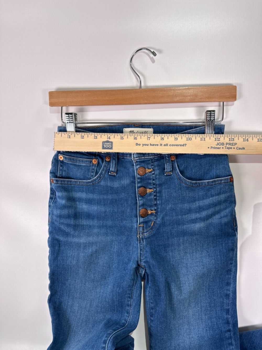 Madewell Cali Demi Boot Jeans High Rise Exposed Button Fly 24 - Picture 9 of 12